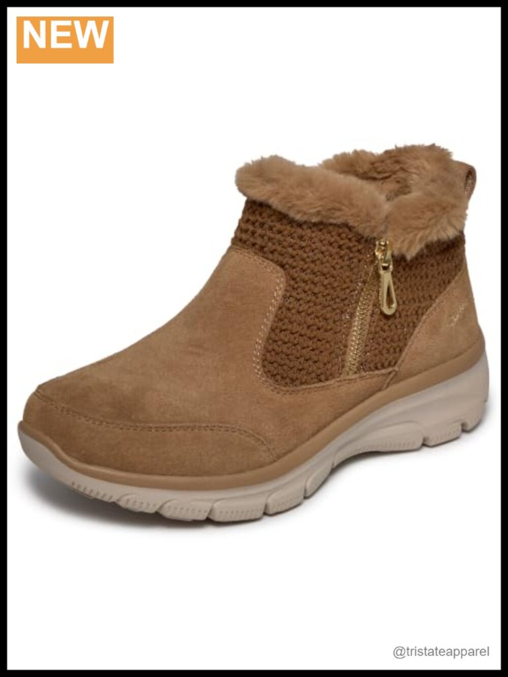Suede Ankle Bootie with Side Zip, Memory Foam Insole - Women's Fall Boots